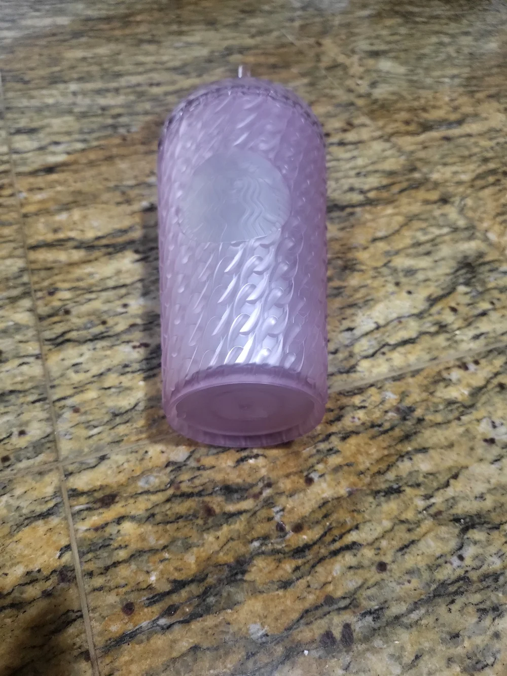 Pink Textured Tumbler with Lid & Straw
